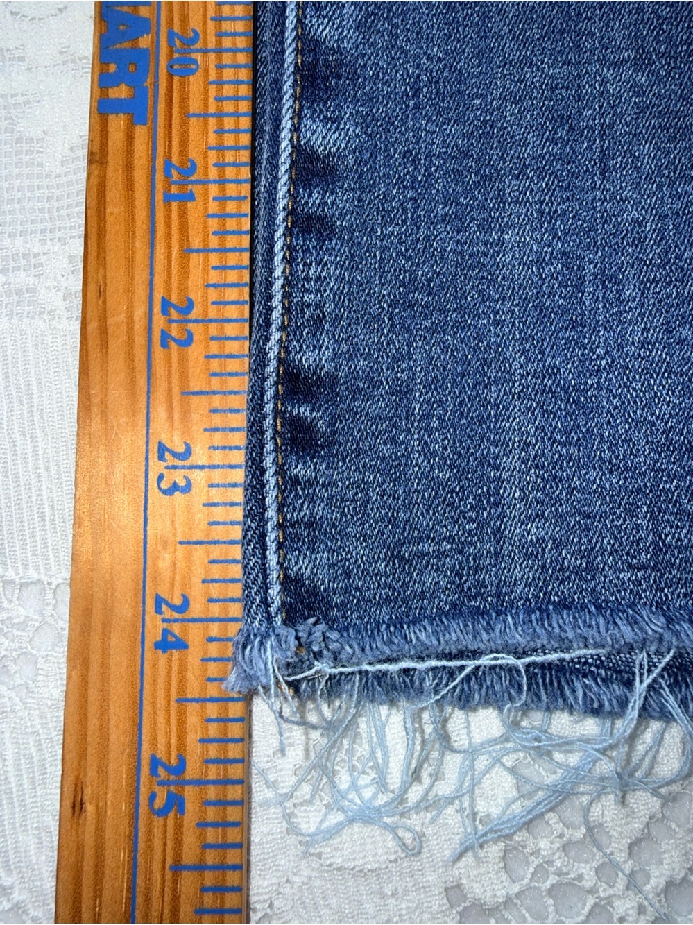 Liverpool woman’s high-rise Wide-Leg raw hem cropped Jeans in Dark‎ Blue 12/31 - Picture 15 of 16